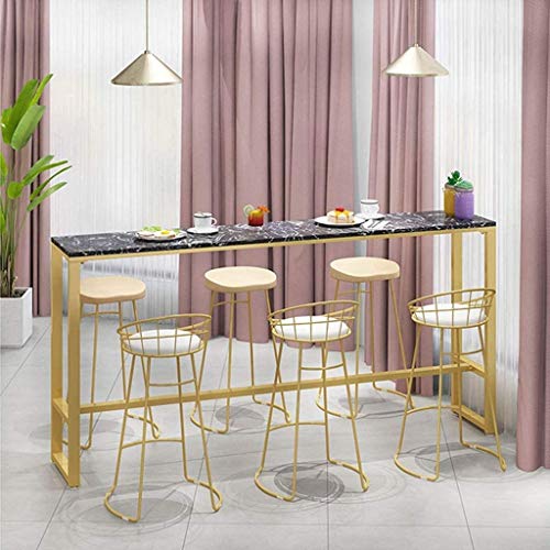 DINGZZ Bar Stool chairs High Chair Simple Wrought Iron Bar Chair Gold Stool Dining Chair Nordic Pub Accessories Leisure