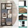 YITAHOME Bookcase, 7 Tier Bookshelf with drawers Floor Standing Book Shelf Industrial Shelving Unit Storage Rack with Steel Frame for Living Room