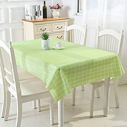ACTTGGJ Wipe Clean Rectangular Tablecloth Waterproof PVC Plastic Tablecloth Dining Table Cover Protective Cover Can be used for Kitchen Picnic In