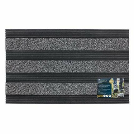 JVL Woodford Outdoor Rubber Backed Scraper Door Mat, Grey, 46 x 76 cm