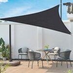 ZOIEpeng Triangular Garden Sun Shade Waterproof Garden Shelter Outdoor Parasol 3.6 x 3.6 x 5 m (Grey)