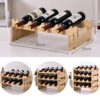 ZYZMH Classical DIY Wooden Wine Bottles Holder Wine Storage Rack Stand Storage Rack Bar Drinking Display Shelf Free Combination