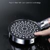 Shower Head High Pressure - YEAUPE Handheld Powerful Flow Shower Heads with Beads Filter Pressure Boost Water Saving 6 Modes for Hard Water Low W