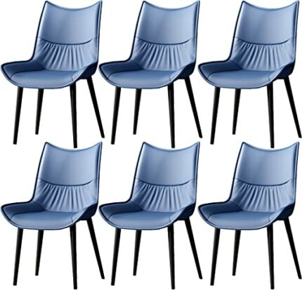 Kitchen Dining Room Furniture Chairs Dining Chairs Set Of 6 Kitchen Chairs with PU Cushion Seat Back, Modern Mid Century Living Room Side Chairs