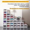 Calogy Stackable Shoes Storage Boxes, Shoe Box Organiser, Clear Plastic Stacking Rack, Cabinet Containers, Easy Assemble, Sturdy, Fits for All Ki
