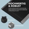 WEST & EAST Outdoor Aluminium Doormat with Brushes Black, Dirt-trapping Mat 80 x 50 cm, Outdoor Doormat, Outdoor Aluminium Doormat, House Entranc