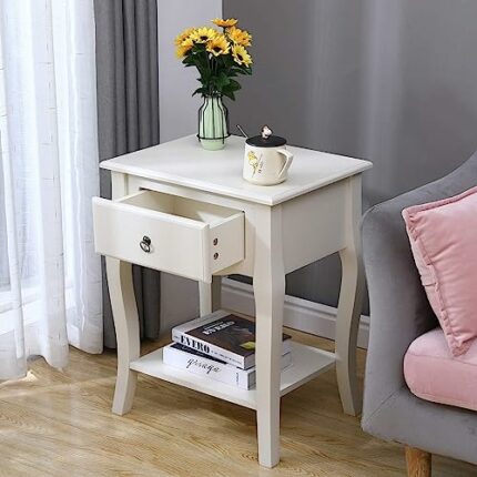 SogesGame end Tables, Engineered Wood, White