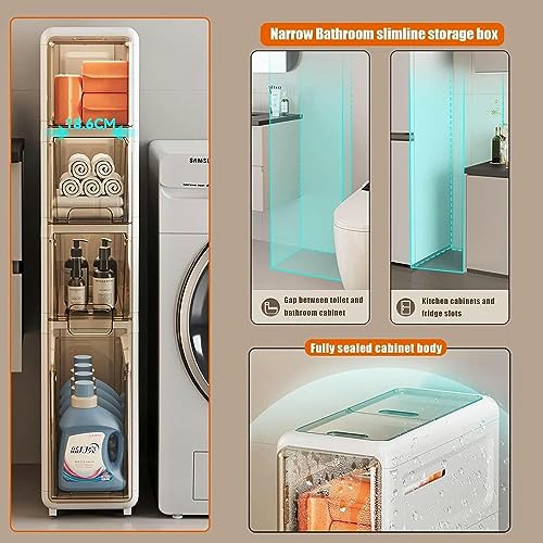 Bathroom Storage Cabinet, Waterproof Bathroom Cabinets, Floor Standing Display Cabinet, Home Storage Furniture Organizer Unit for Office Kitchen