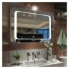 Anti-fog Bathroom Mirror,Frame less Rectangle LED Vanity Mirror for Wall Mounted Bathroom Mirror Lighted Vanity Mirror with Touch Switch Bathroom