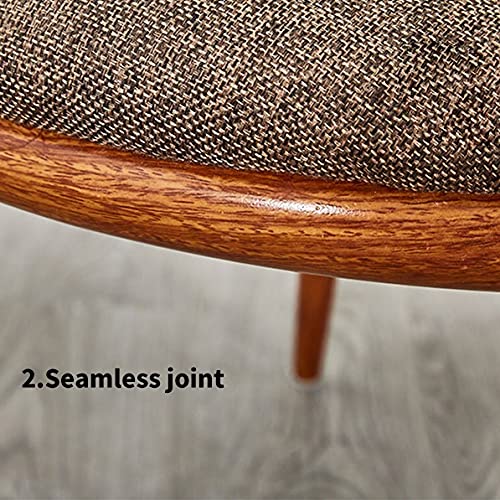N/A Dining Room Chairs Nordic Style Dining Table With Chairs Set Furniture Cotton Linen Solid Wood Hotel Kitchen Restaurant Stool (Color : Orange
