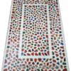 Gifts And Artefacts 30 x 60 Inches Handmade Dining Table Top for Home Furniture Decor Rectangle Shape White Marble Restaurant Table add Royal Loo