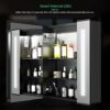 LUMIRRORS® LED Bathroom Mirror Cabinet 65x60cm Storage with Shaver Socket Demister Illuminated Touch-Switch Lights Fogless IP44 Wall mounted Cabi