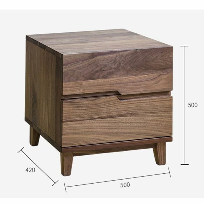 WALNUT Storage Cabinet Solid Wood Drawer Two Bucket Cabinet And Other Lamp Table Bedside Cabinet Create Bedside Cabinet Bedroom