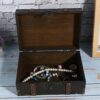 Decorative Treasure Jewelry Chest, Chest Box Case Vintage Wooden Jewelry Box, Treasure Jewelry Chest Treasure Chest, for Books Jewelry Home(#1)
