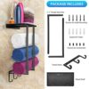 Towel Racks for Bathroom Wall Mounted Laelr Metal Bath Towel Rack for Rolled Towels Bath Rolled Towel Holders with 3 Hooks Bathroom Towel Storage