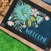 Studio M MatMates Floral Reflection Decorative Floor Mat Indoor or Outdoor Doormat with Eco-Friendly Recycled Rubber Backing, 18 x 30 Inches