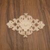 4PCS Wood Carved Appliques Unpainted Onlay Furniture Ornament Wooden Flower Shape Decoration for Home Furniture Wall Cabinet Door Mirror 15x10.5c