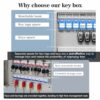 WeHere Key Lock Box Wall Mount, Security Lockbox App Key Management, 32 Key Cabinet Combination Lock, Locking Key Storage Organizer Box with Key