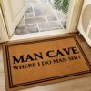 Ytanie Welcome Mats for Front Door Outdoor Entry Man Cave Where I Do Man Doormat Non Slip Rubber Mat for Home Indoor Farmhouse Funny Kitchen Rugs