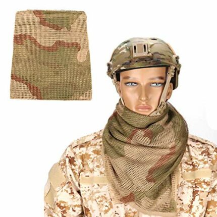 ALREMO HUANGXING - Camouflage Netting, Tactical Mesh Net Camo Scarf Sniper Veil Scarf, Big Eye Net Camouflage Your Neck, Face & Head for Wargame,