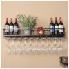 Stylish Simplicity Retro Stylish Simplicity Down Wine Rack Simple Creative Multi-Function Display Storage Wine Glass Holder Restaurant Kitchen Ba