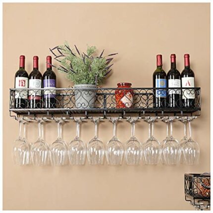 Stylish Simplicity Retro Stylish Simplicity Down Wine Rack Simple Creative Multi-Function Display Storage Wine Glass Holder Restaurant Kitchen Ba