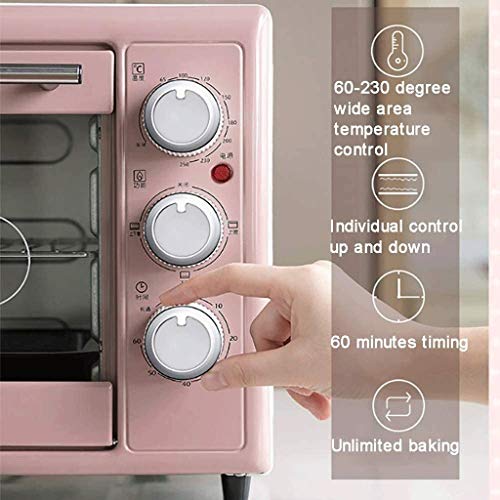 QUIM Toaster Oven, Heat Countertop Toaster Oven, Stainless Steel, Extra Large Capacity, Pink