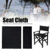 Zerodis 1 Set Director Chair Covers Canvas Replacement Seat Cloth Home Supplies Protector Cover Durable Furniture Accessories(Black)
