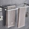 XHALERY Bathroom Towel Bar Bathroom Towel Rack Two Rod Towel Bar Kitchen Rag Storage Shelf Shower Rack - Silver Tower Hanger/80Cm