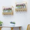 CRODY Wine Racks,Modern Dining Room Wall Mounted Wine Rack | Bottle and Glass Holder | Home and Kitchen Décor | Storage Rack | Bar Decoration Dis