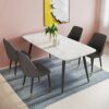 dining chair Kitchen Dining Room Furniture Chairs Dining Chairs Modern Leather High Back Padded Soft Chairs Leather Chairs With Black Metal Legs