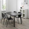 Ikea IDOLF/LISABO table and 4 chairs, 140x78 cm, black/black