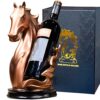 YINGAVERSAI Wine Bottle Holder Wine Racks Tabletop Horse Statue as Home Kitchen Wine Cellar Decorative Storage Organizer, Horse Sculpture Horse D