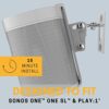 ONE, ONE SL, Play:1 Wall Mount Bracket, White, Single, Compatible with Sonos ONE, ONESL & Play:1