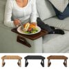 Jiakalamo Sofa Armrest Tray,Flexible Sofa Tray Table Clip on Side Table,Foldable Couch Tray Armrest Table,Wooden Side Tables for Small Spaces for