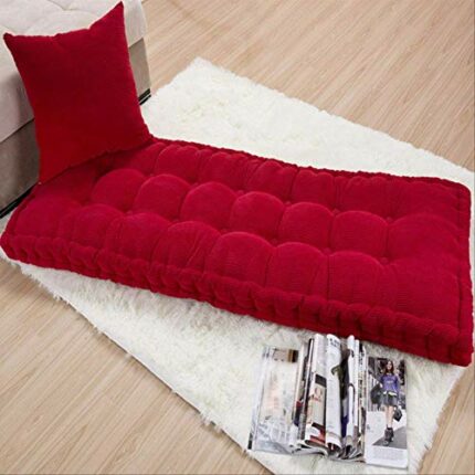 ASDF Garden Furniture Pad, Outdoor/indoor Water Thicken 2 Seater Bench And Patio Furniture Pad Cushion 50x125cm red