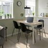 IKEA LIDÅS/TOMMARYD table and 4 chairs, 130x70 cm, anthracite anthracite/black/black