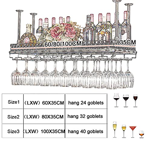 OUSIKA Wine Racks,Wine Bottle Glass Racks Multi-Function Ceiling-Type Wine Holder,Wall Mounted Wine Bottle Holder Hanging Wine Glass Racks,Goblet