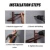 Wall-mounted Wine Rack | 2/4/6 Bottles | Metal Wine Rack | Elegant Kitchen, Restaurant, Bar or Wine Cellar Storage Room (Black)