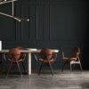 LUKEO Simple Dining Chair Solid Wood Designer Hotel Chair Restaurant Relax Armchair Home Furniture