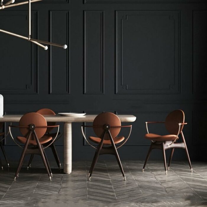 WALNUT Simple Dining Chair Solid Wood Designer Hotel Chair Restaurant Relax Armchair Home Furniture
