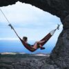 VANTHEIR 260 * 150cm Double Canvas Hammock with Spreader Bars, Durable Portable Hammock with Travel Bag, Comfortable Fabic Swing Chair, Load Capa