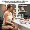 ROSEBEAR Makeup Mirror With LED Light, Vanity Mirror 1/10X Magnification Mirror, Cosmetic Mirror Foldable Mirror for Travel Battery and USB Power