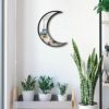 ZQYX Moon Phase Mirror, Bohemian Crescent Mirror Wall Decor, Acrylic Self-adhesive Mirror for Living Room, Bedroom, and Bathroom