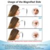 AMISCE 30x Magnifying Mirror, Travel Handheld Mirror - 2-Sided Hand Held Mirror with 1X 30X Magnification & Adjustable Handle/Stand, Portable Sma
