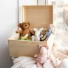 Creative Deco XXL Extra Large Wooden Storage Box | 40 x 30.5 x 24 cm | Plain, Unfinished & Unpainted with Hinged Lid | Tool Gift Storage Keepsake
