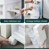 OPSREY Narrow Slim Bathroom Floor Cabinet, Skinny Toilet Paper Storage Cabinet with 4 Plastic Drawers and Casters Large Capacity Vertical Storage