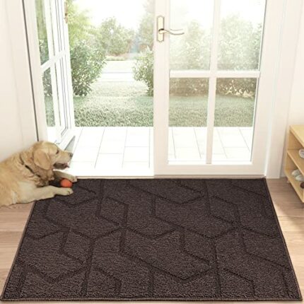 PURRUGS Dirt Trapper Doormat 23.5" x 35.5", Non-Slip Machine Washable Entry Rug, Shoes Scraper, Super Absorbent Floor mat for Front Door, Back Do
