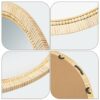 Ulike Round Rattan Mirror, 24 Inch Boho Circle Rattan Wall Mirror Natural Rattan Skin Wrapped Hanging Mirror Rattan Wooden Beads Art Decoration M