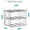 Areforic Water Bottle Organizer - 3 Pack Stackable Cup Organizer for Cabinet, Countertop, Pantry and Fridge, Free-Standing Tumbler Kitchen Storag